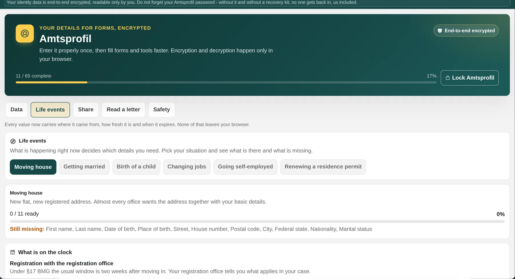 Amtsprofil: See the next steps. One move. Many details. A common starting point.
